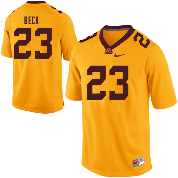Men #23 Adam Beck Minnesota Golden Gophers College Football Jerseys Sale-Gold